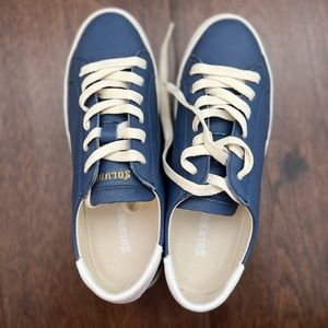 Soludos blue platform sneakers